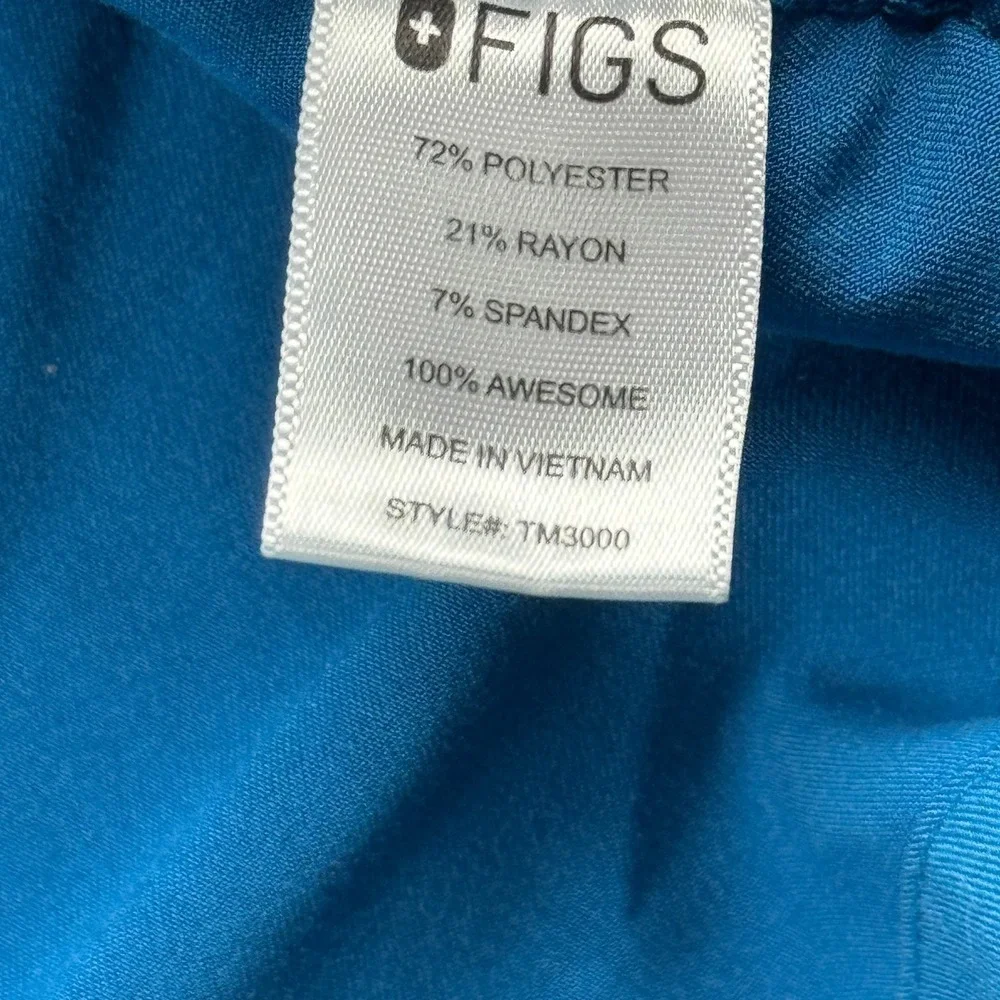 Figs Scrub Top Mens 2XL Blue‎ Chisec Three Pocket Technical Collection Medical